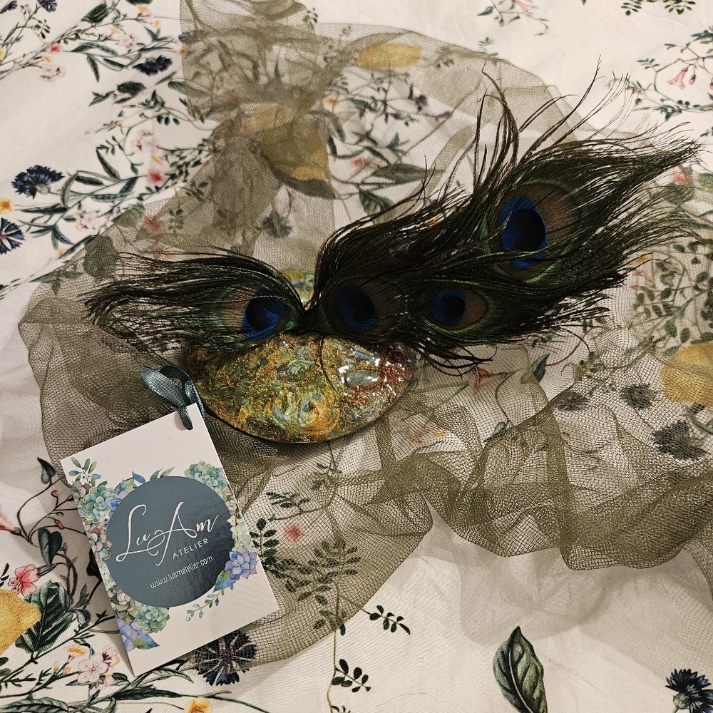 Peacock Feather Hair Clip